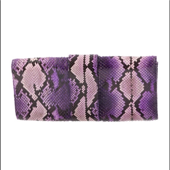 Michael Kors Purple Snakeskin Sutton Clutch - Picture 4 of 7